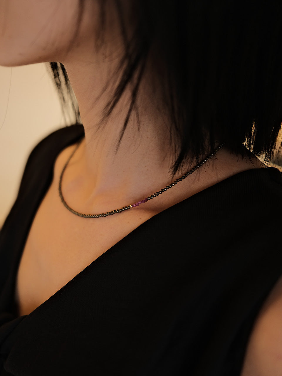 (14k) Margo Necklace (ruby)