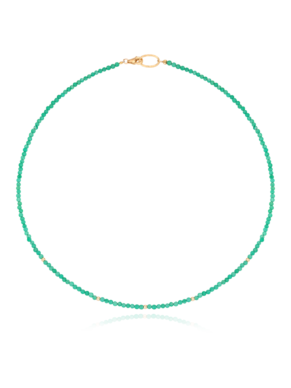 (14k) Natasha Necklace (green sparkle)