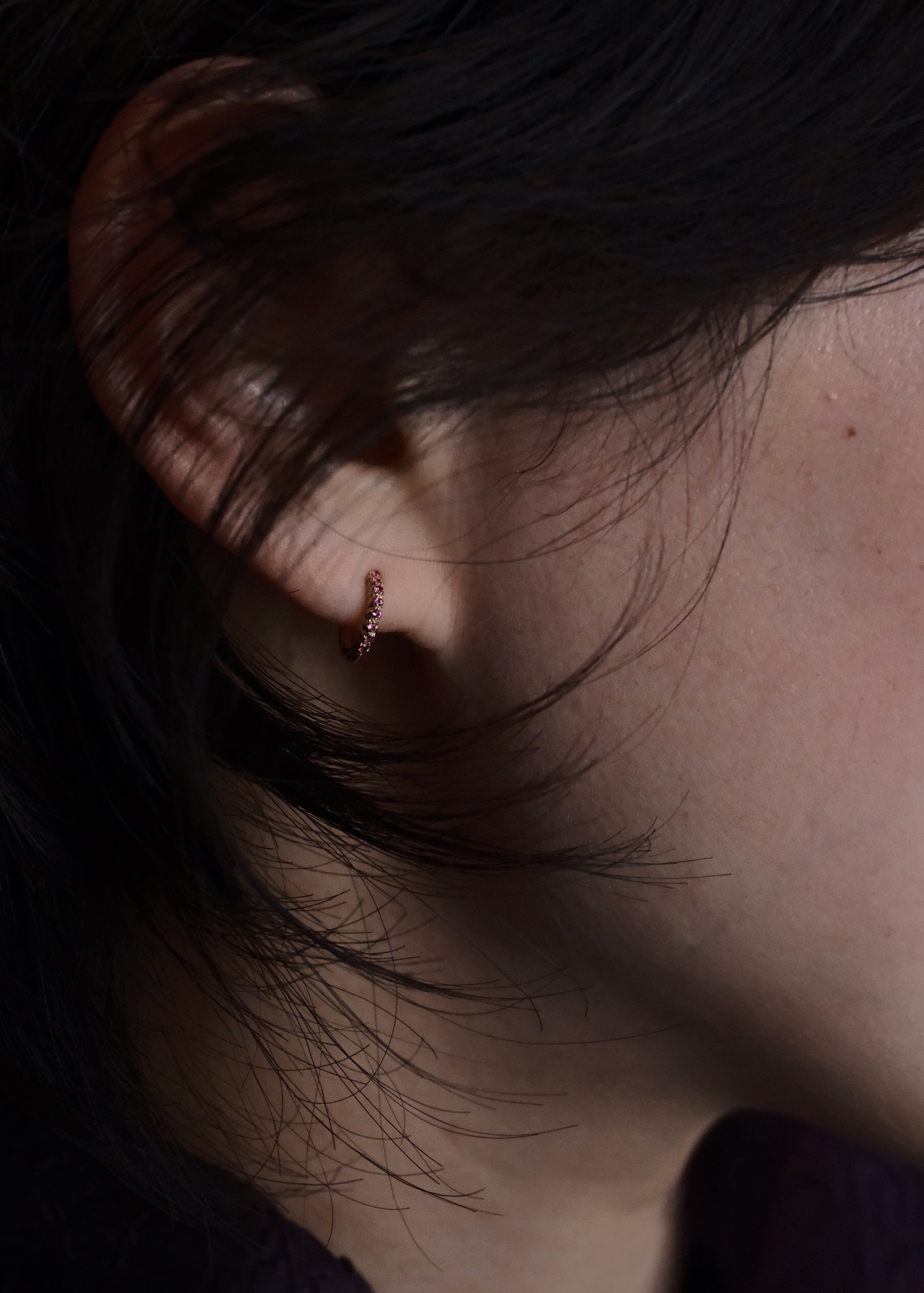 (14k) Quiet Spark Earrings (ruby)