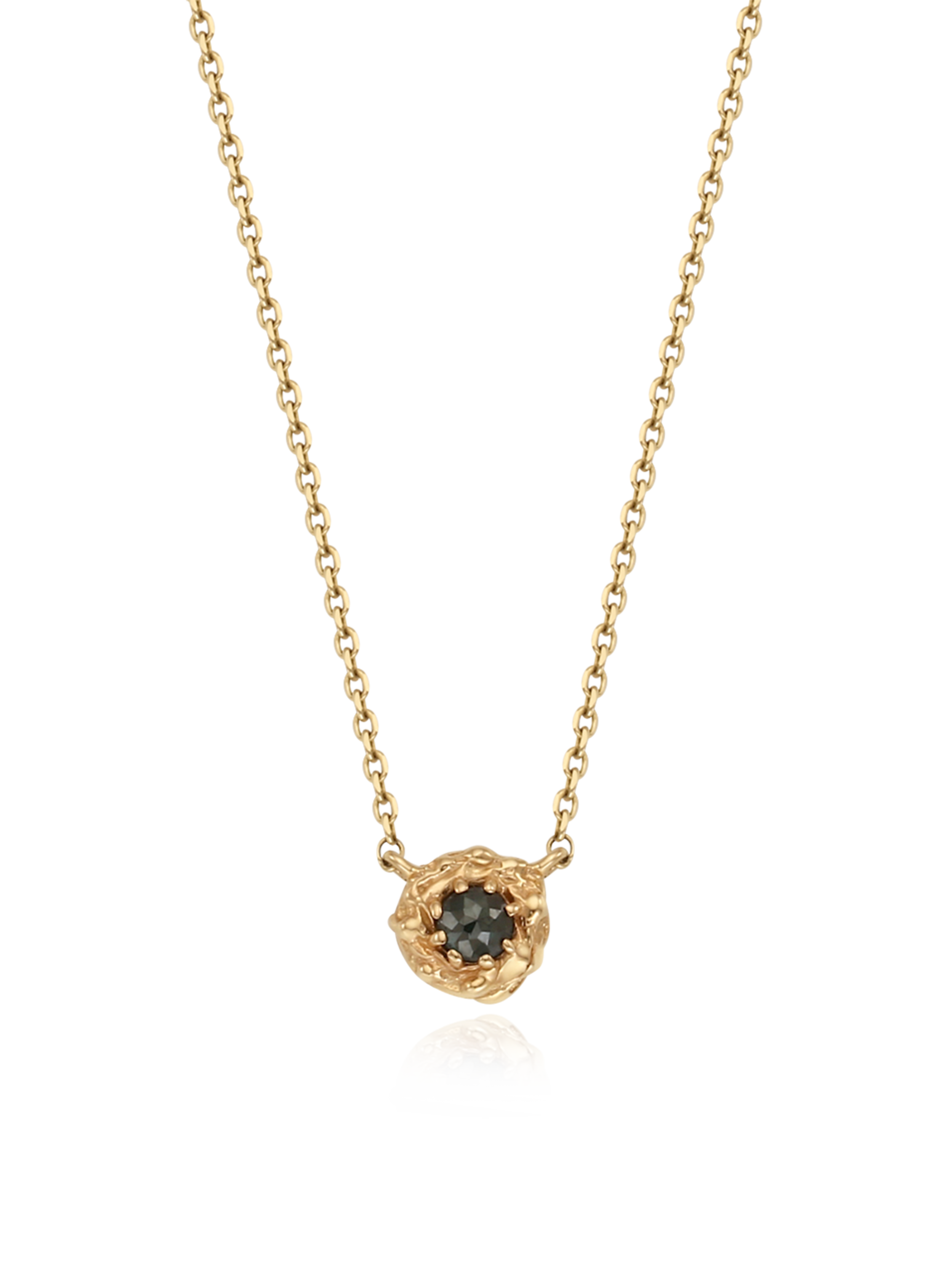 (14k) Sprout Necklace (M) (rough diamond)