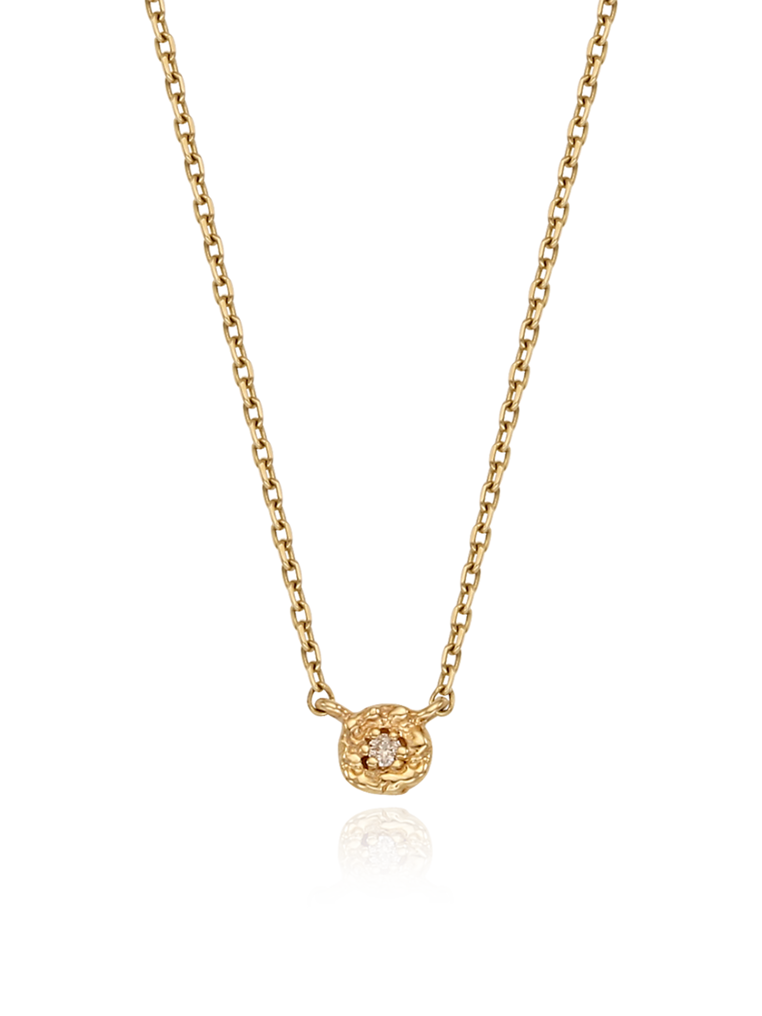(14k) Sprout Necklace (S) (1 cognac diamond)