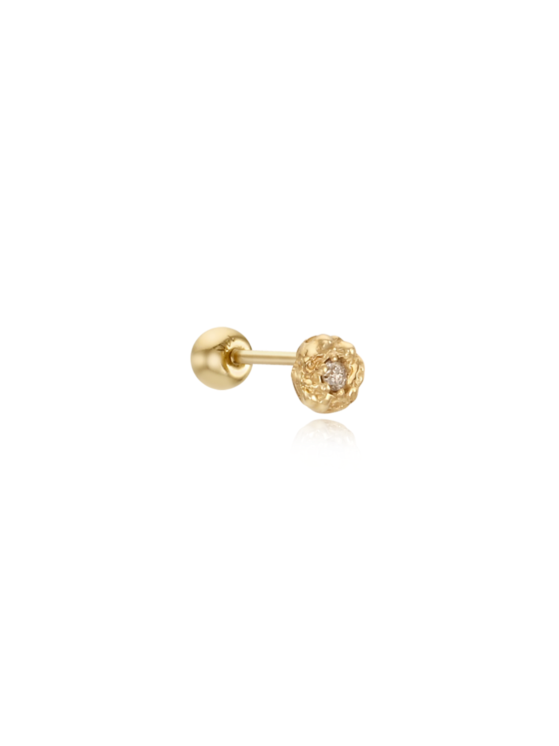 (14k) Sprout Piercing (S) (cognac diamond)
