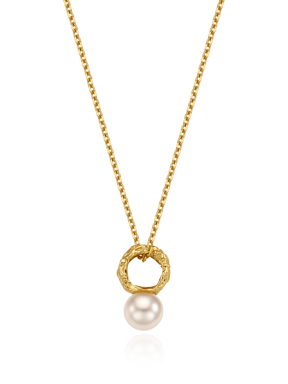 (14k) Twig Pearl Necklace