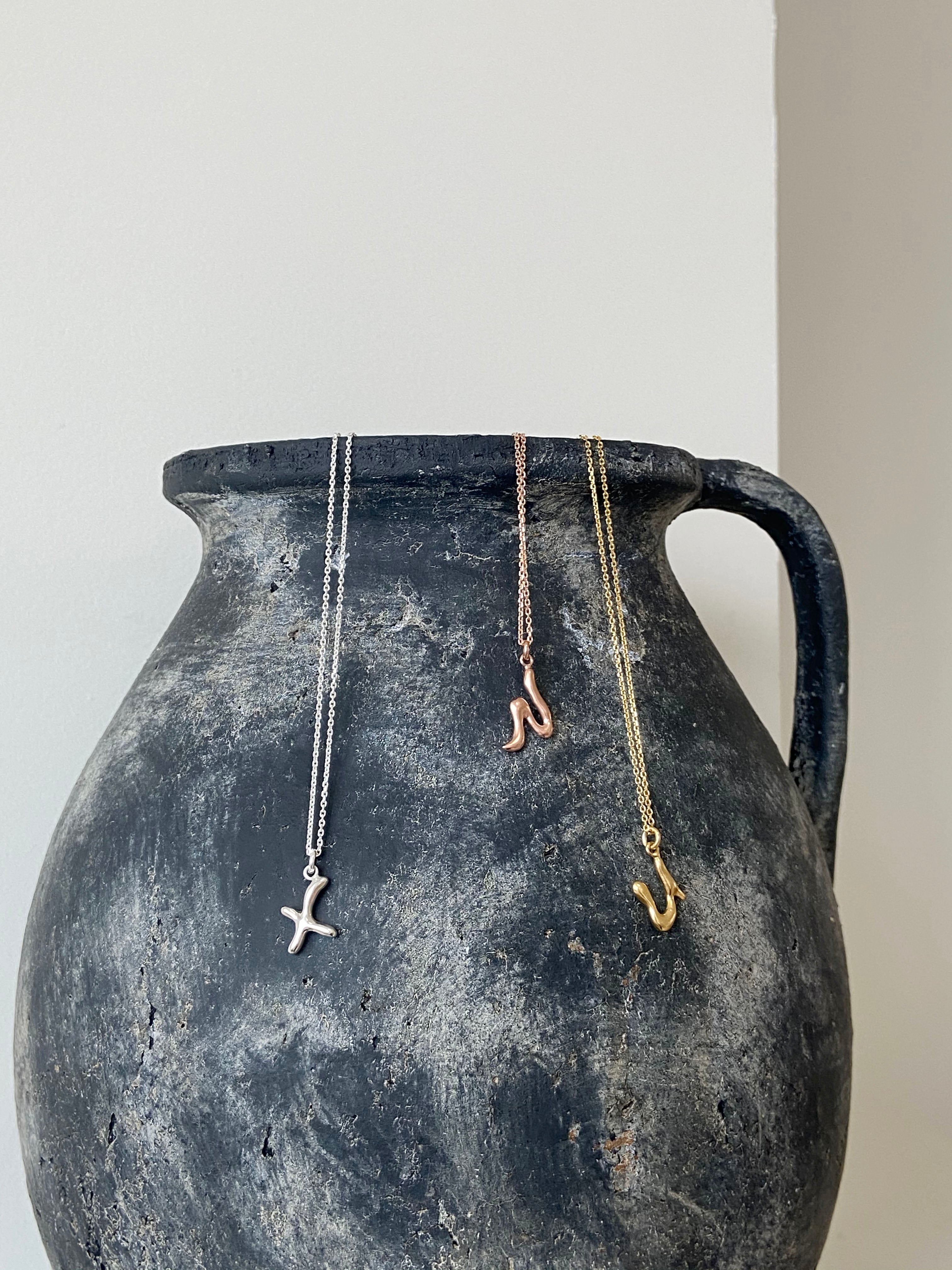 Initial Letter Necklace (thin chain)