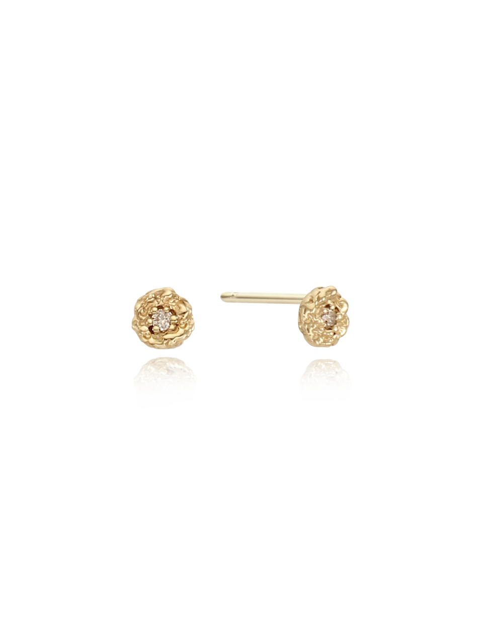 (14k) Sprout Studs (S) (cognac diamond)