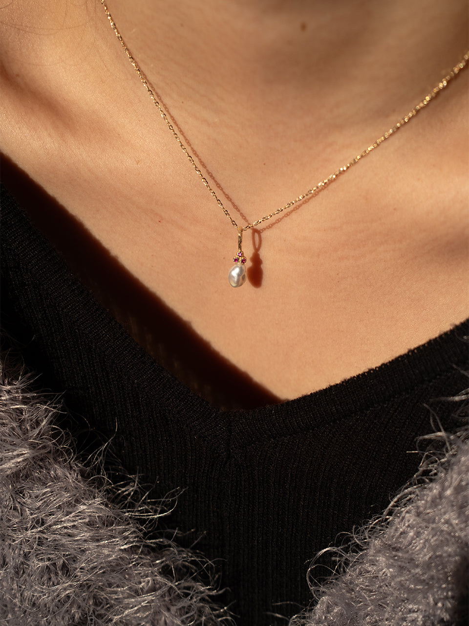 (14k) Pearl Pendant - Happiness
