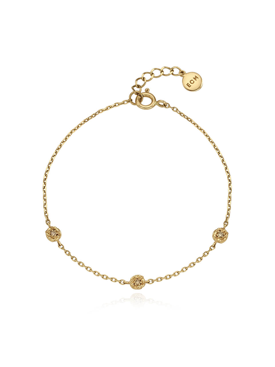 (14k) Sprout Bracelet (S) (3 cognac diamonds)