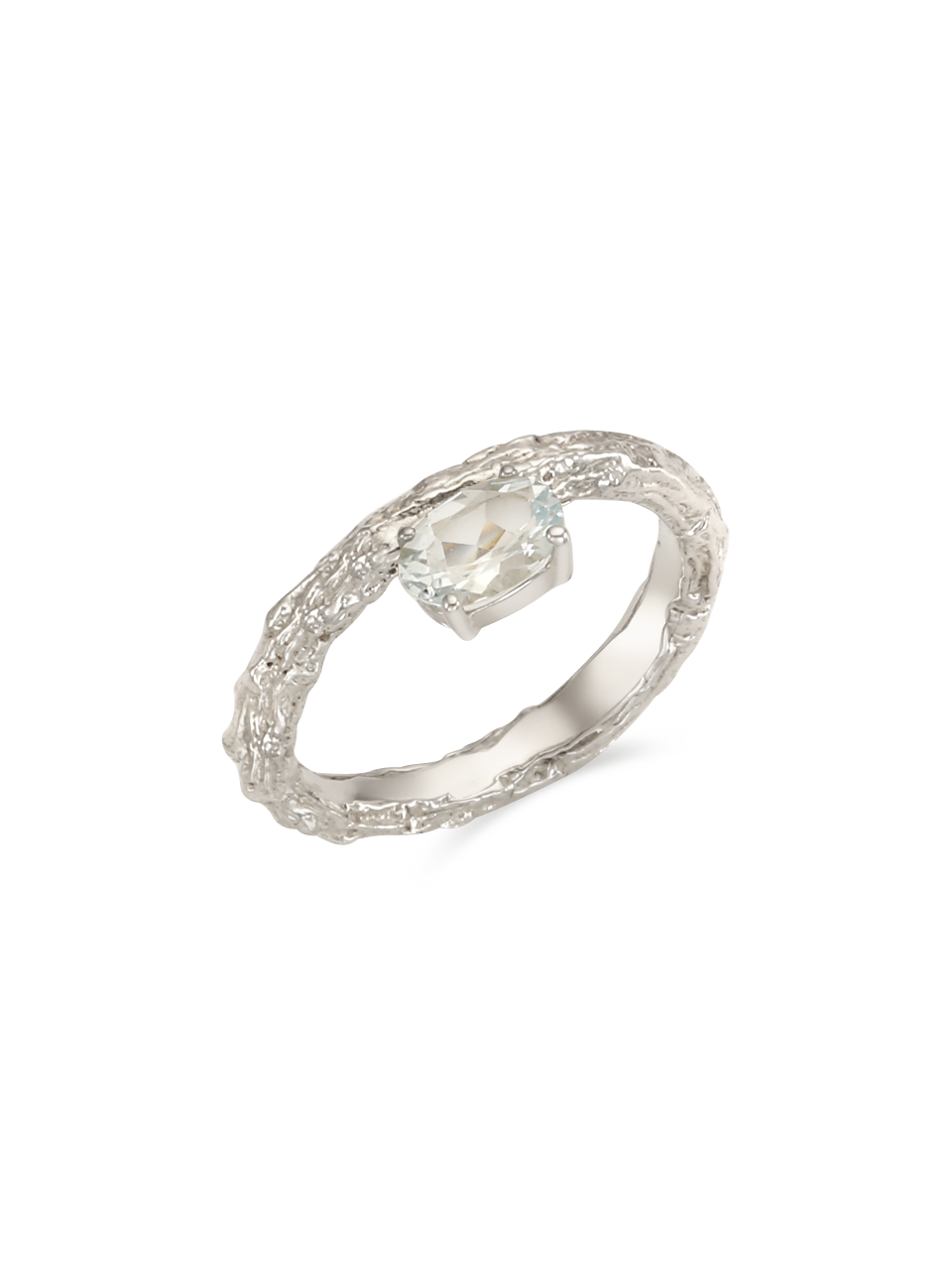 Twig Ring - aquamarine (oval)