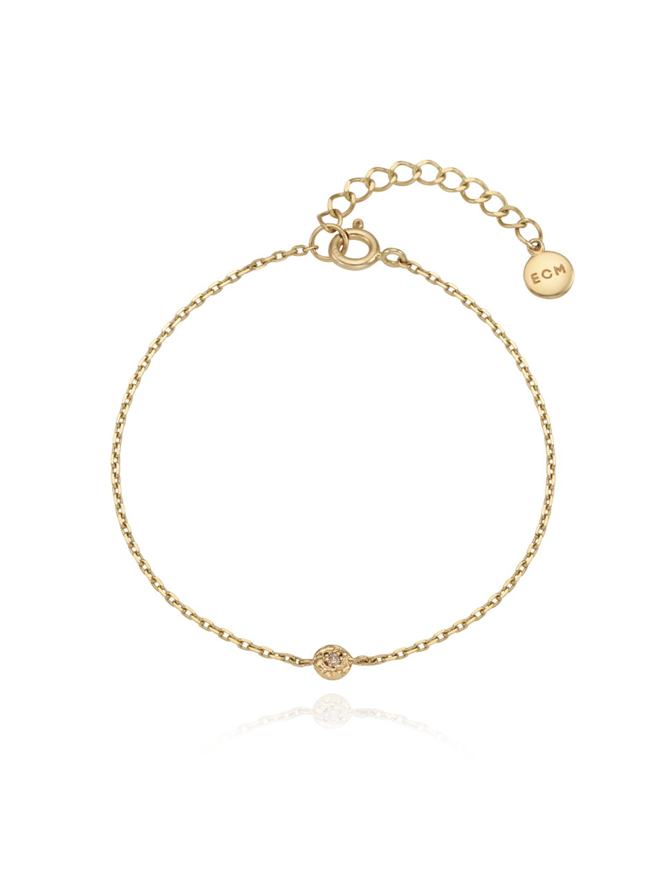 (14k) Sprout Bracelet (S) (1 cognac diamond)