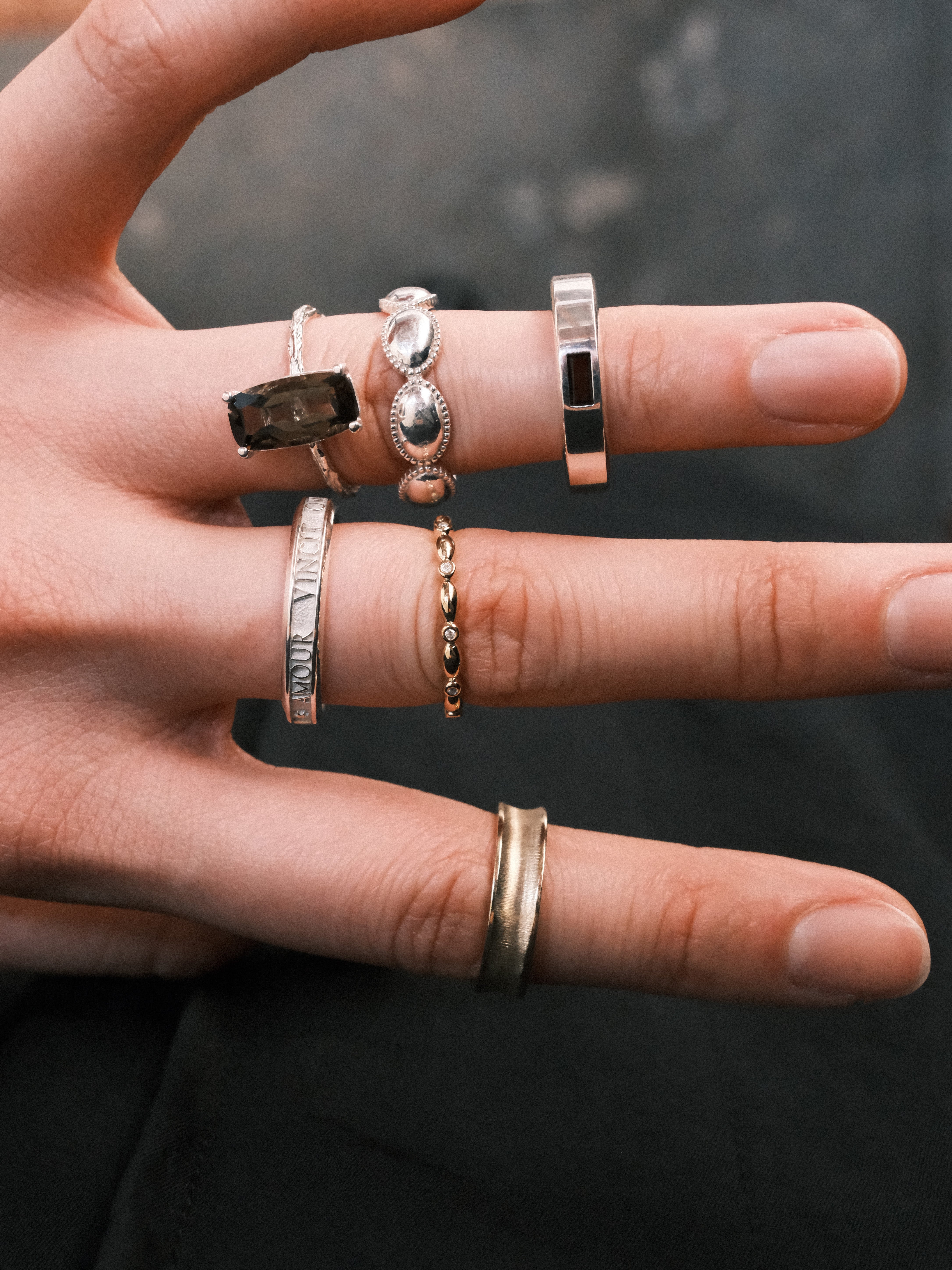 Cotton Candy Ring (smoky quartz)