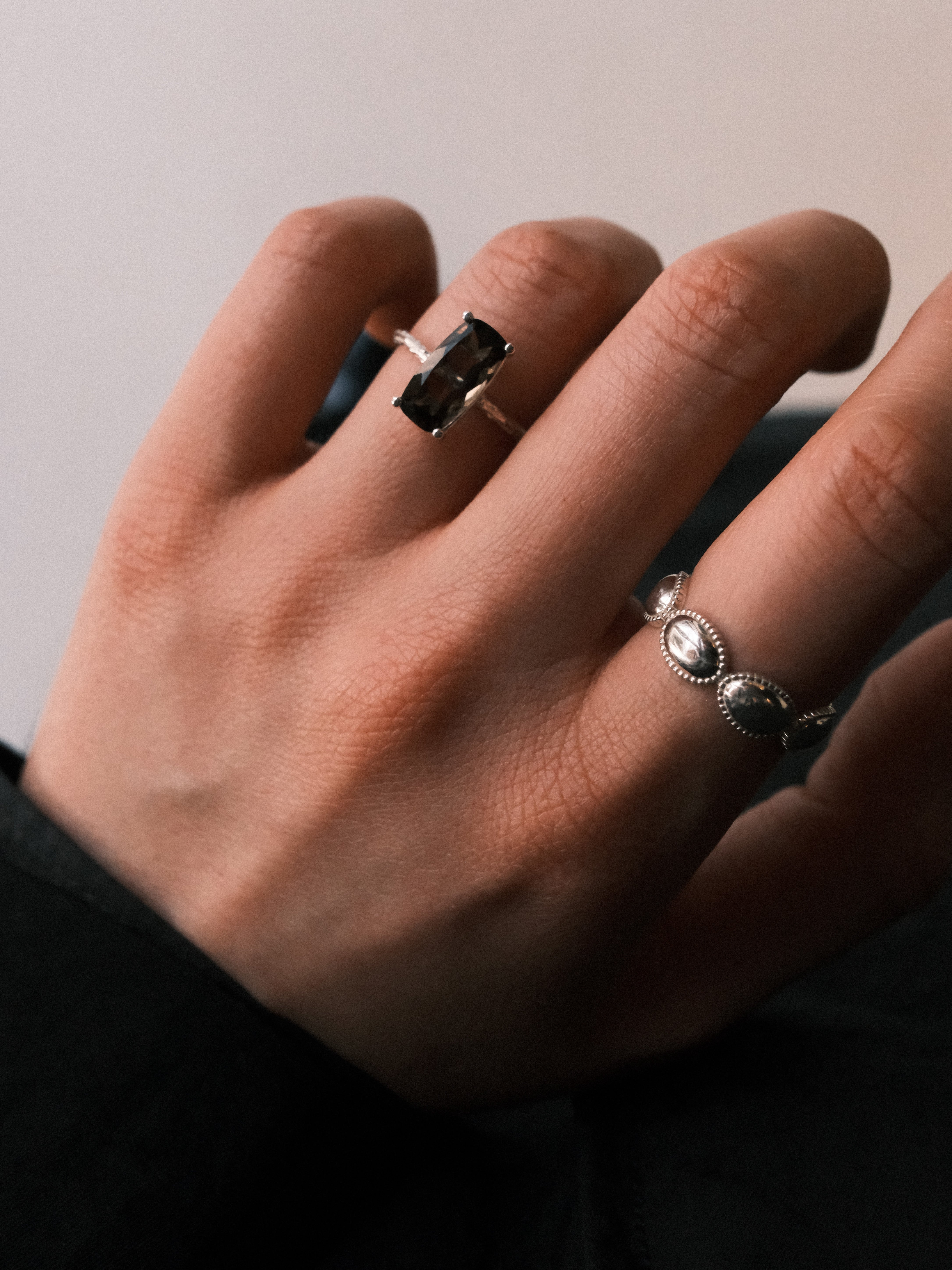 Cotton Candy Ring (smoky quartz)