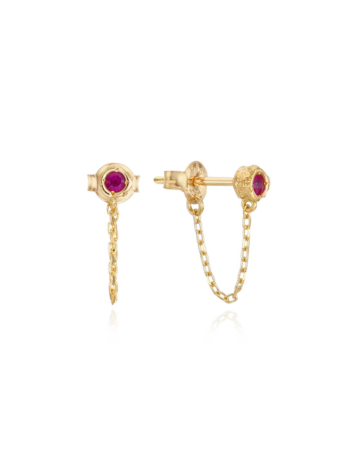 (14k) Log Chain Earrings
