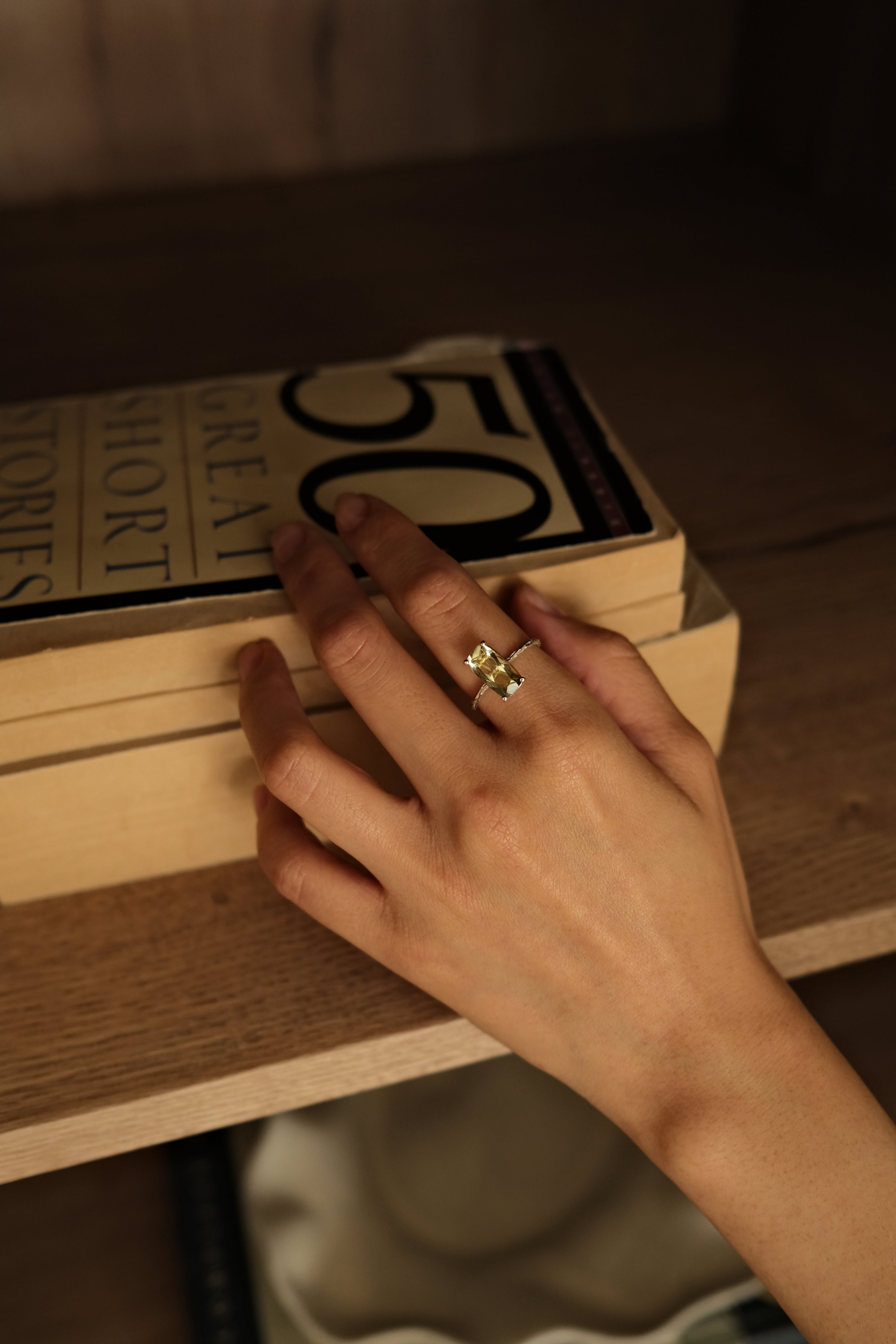 Cotton Candy Ring (green quartz)