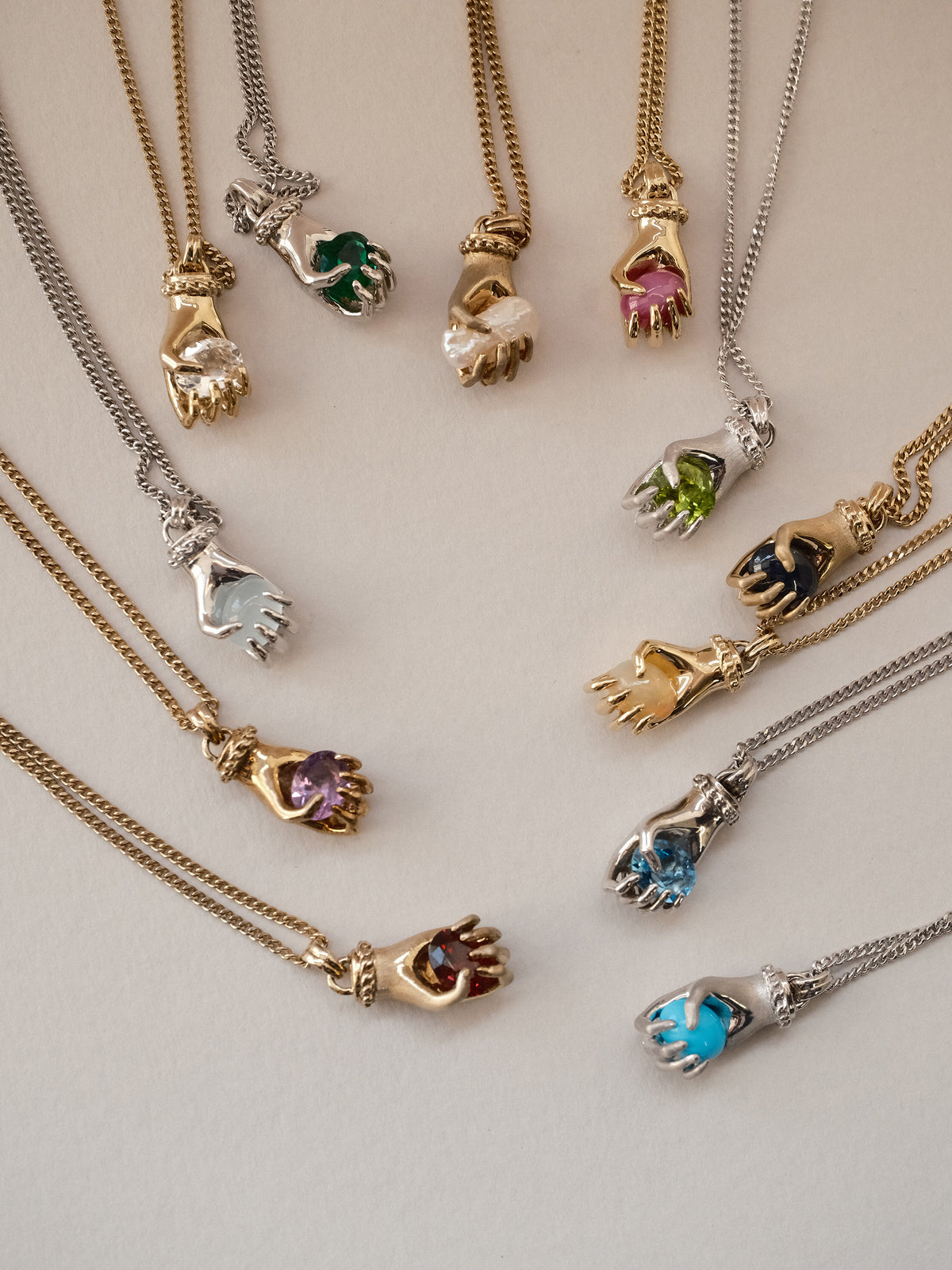 Grab Your Stone Necklace (7月 synthetic star ruby)
