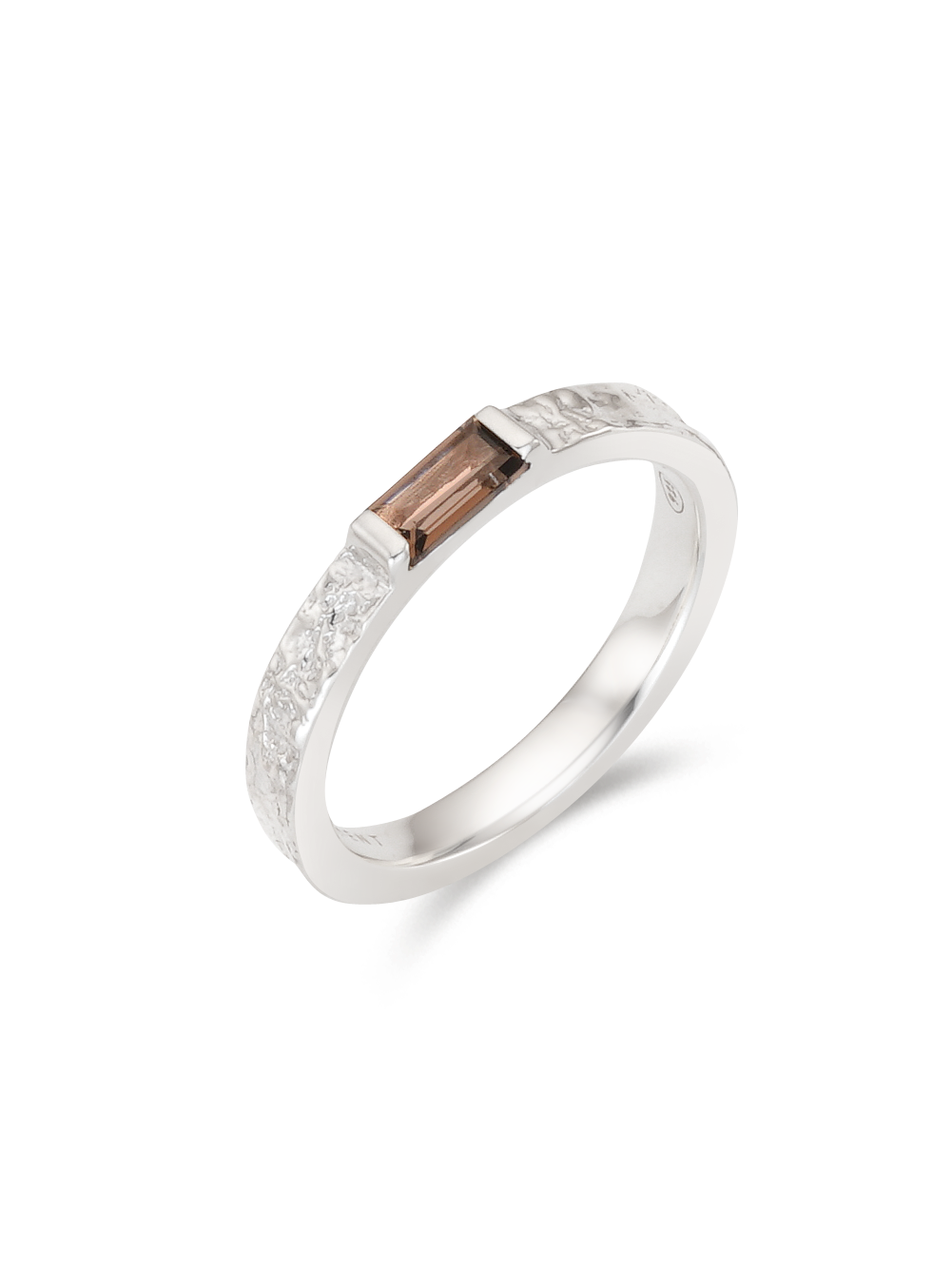 Twig Baguette Ring (smoky quartz)