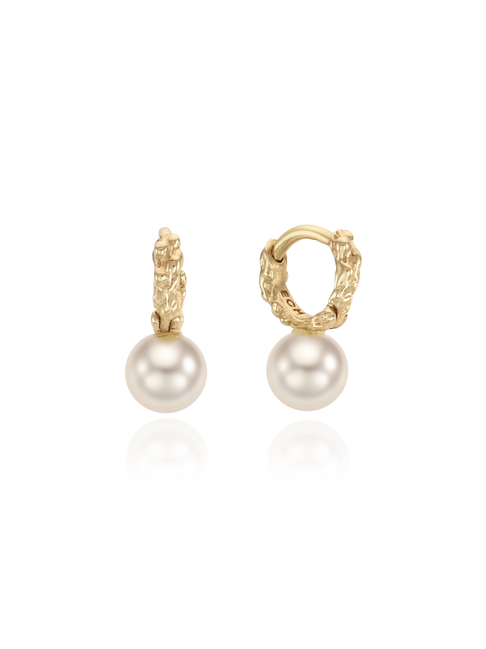 (14k) Twig Slim - Pearl Earrings (S)