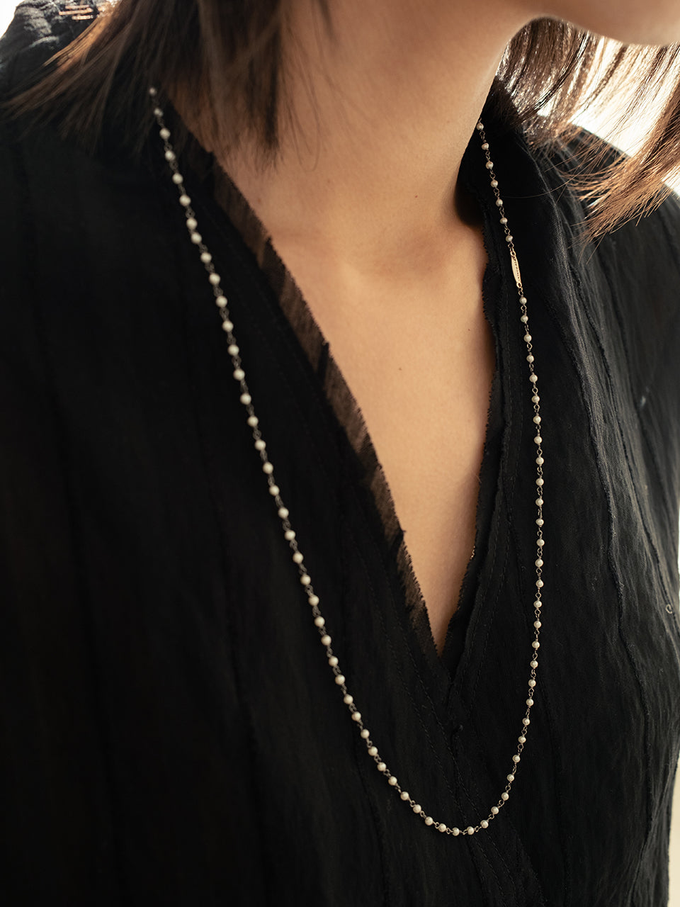 (14k) Pearl Link Necklace
