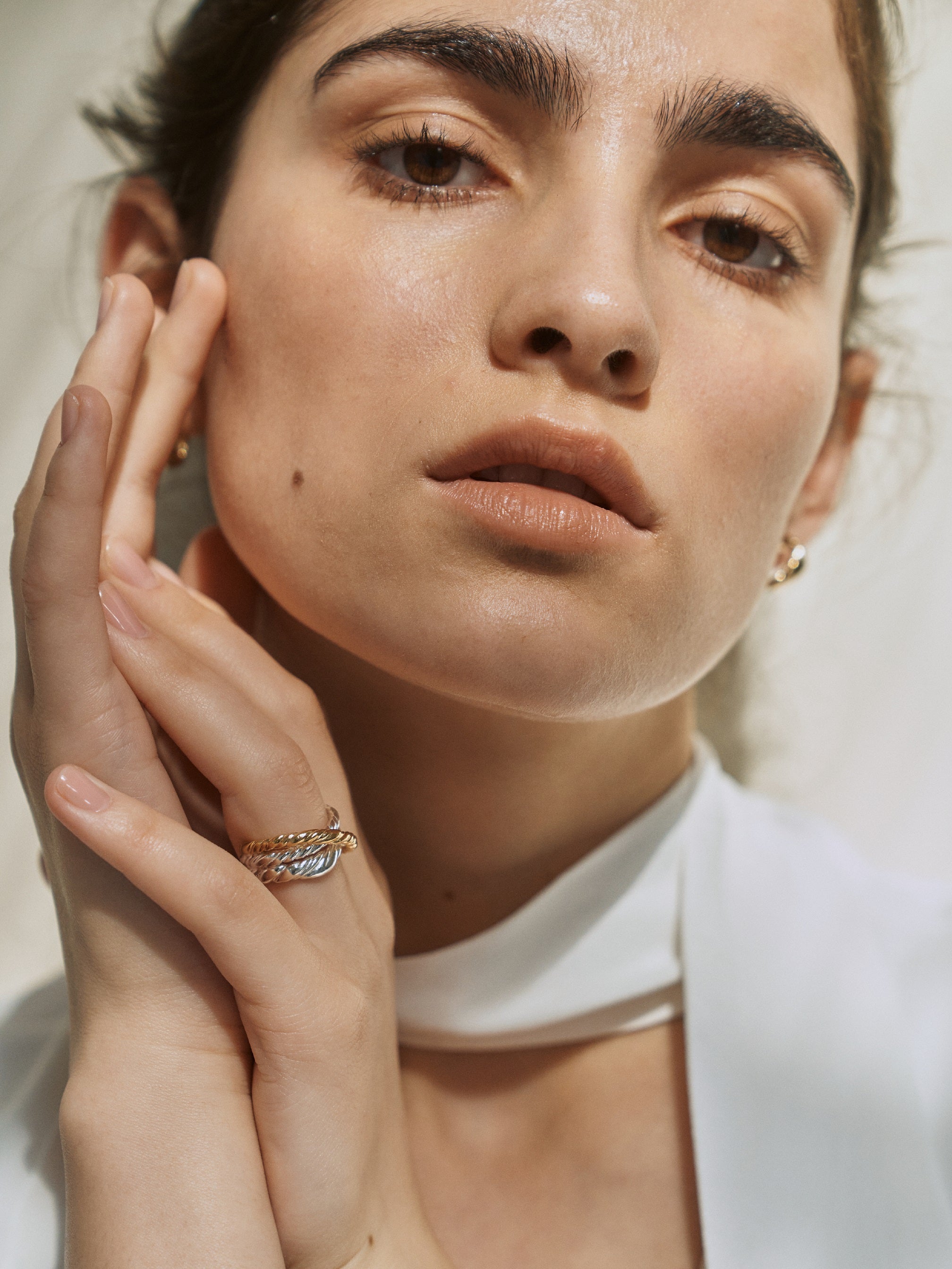 Swirling Triple Line Ring