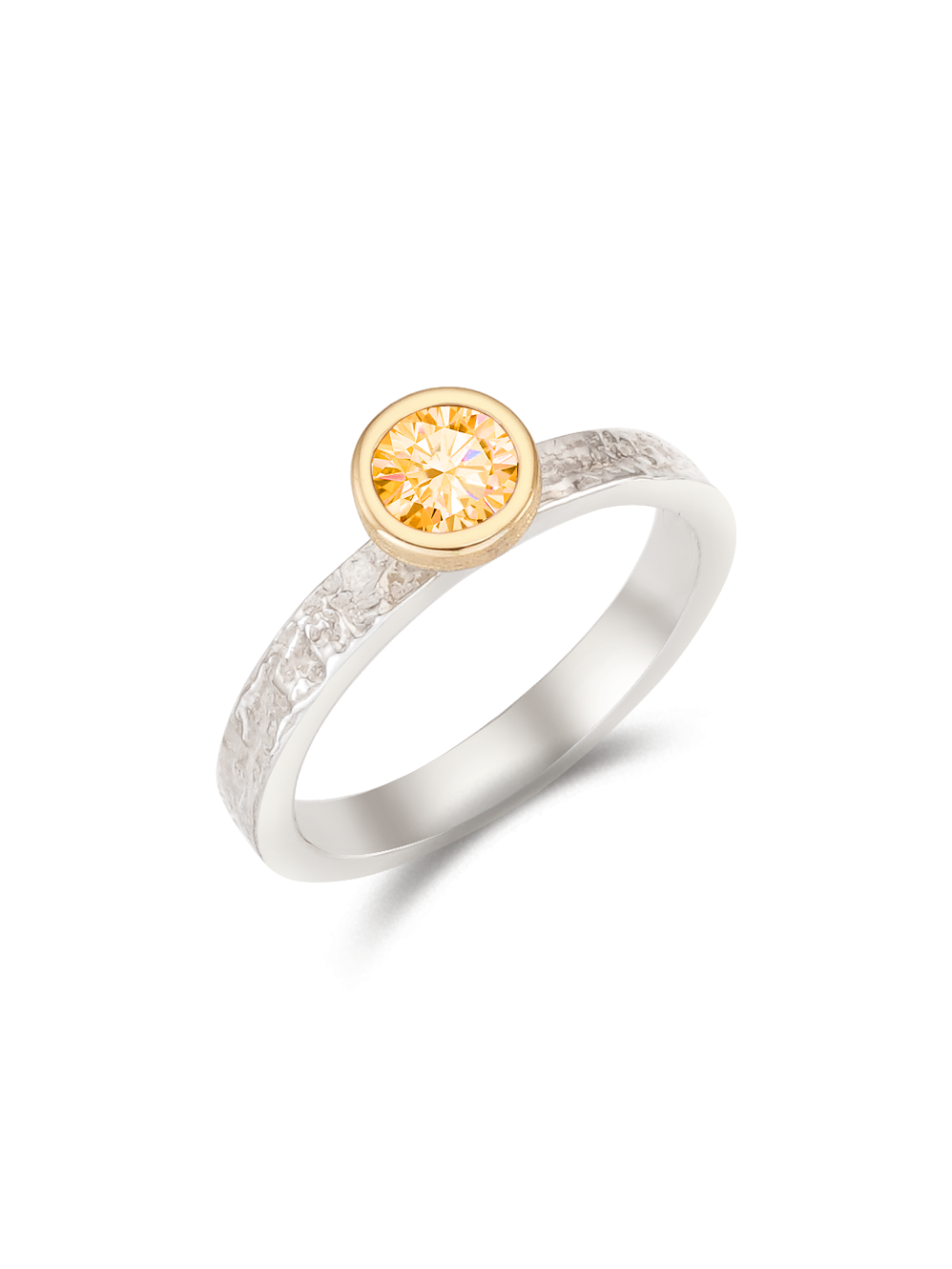 (14k) Twig Fermata Ring (citrine)