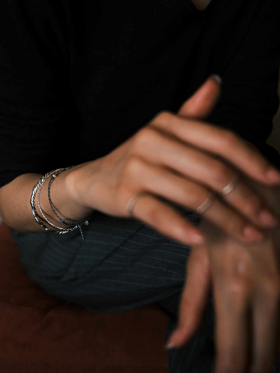 (14k) Sparkling Ball String Bracelet