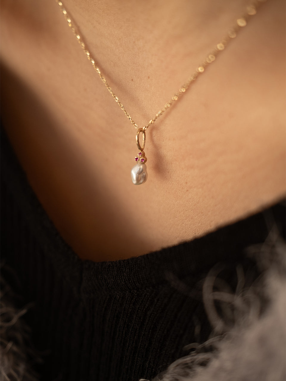 (14k) Pearl Pendant - Happiness