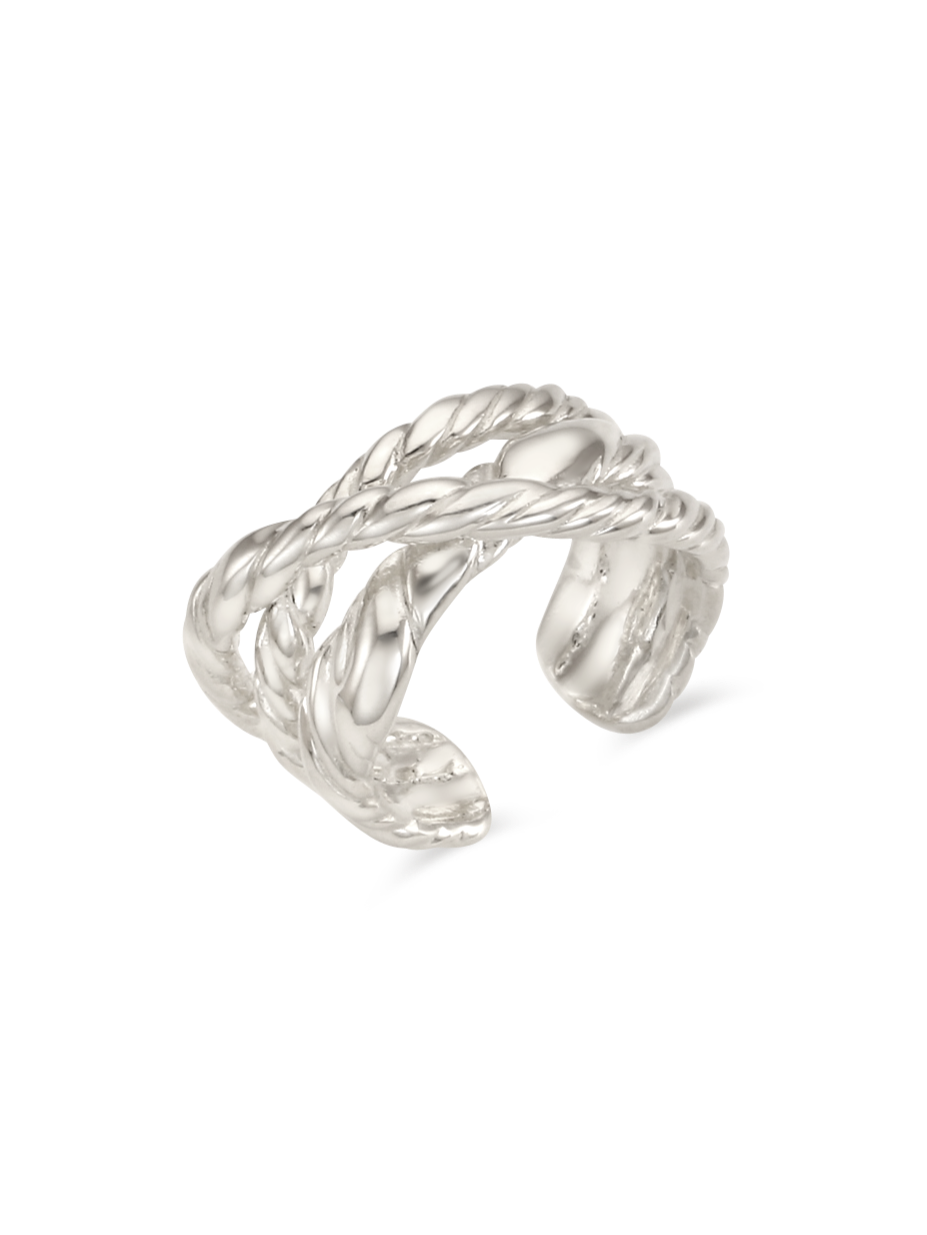 Swirling Triple Line Ring