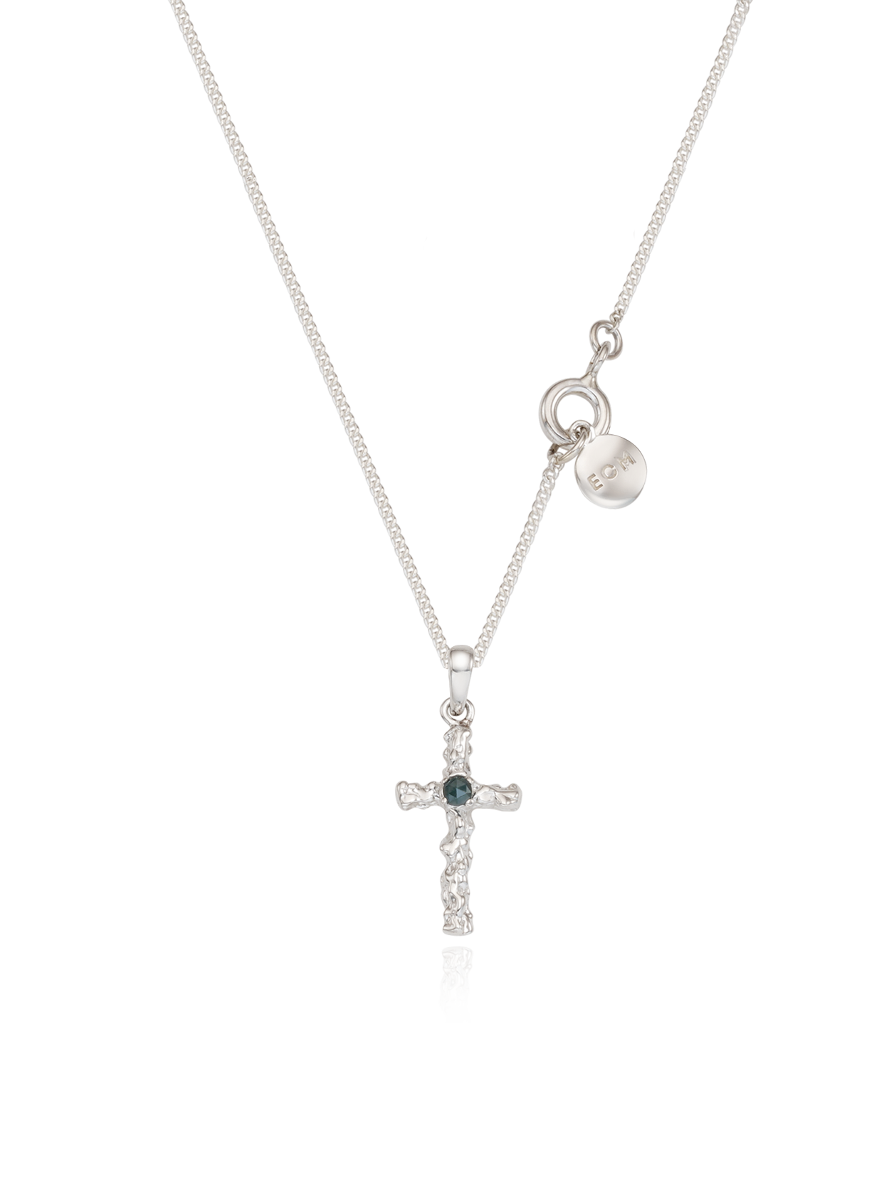 Twig Cross Necklace (rough diamond)