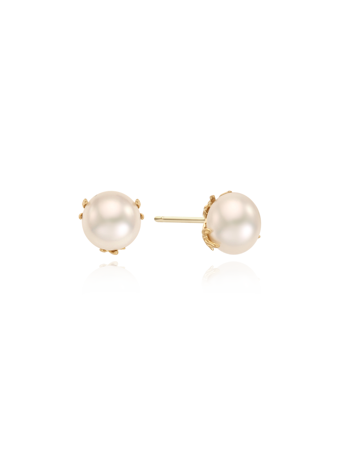 Twig Hugged Pearl Studs (B)