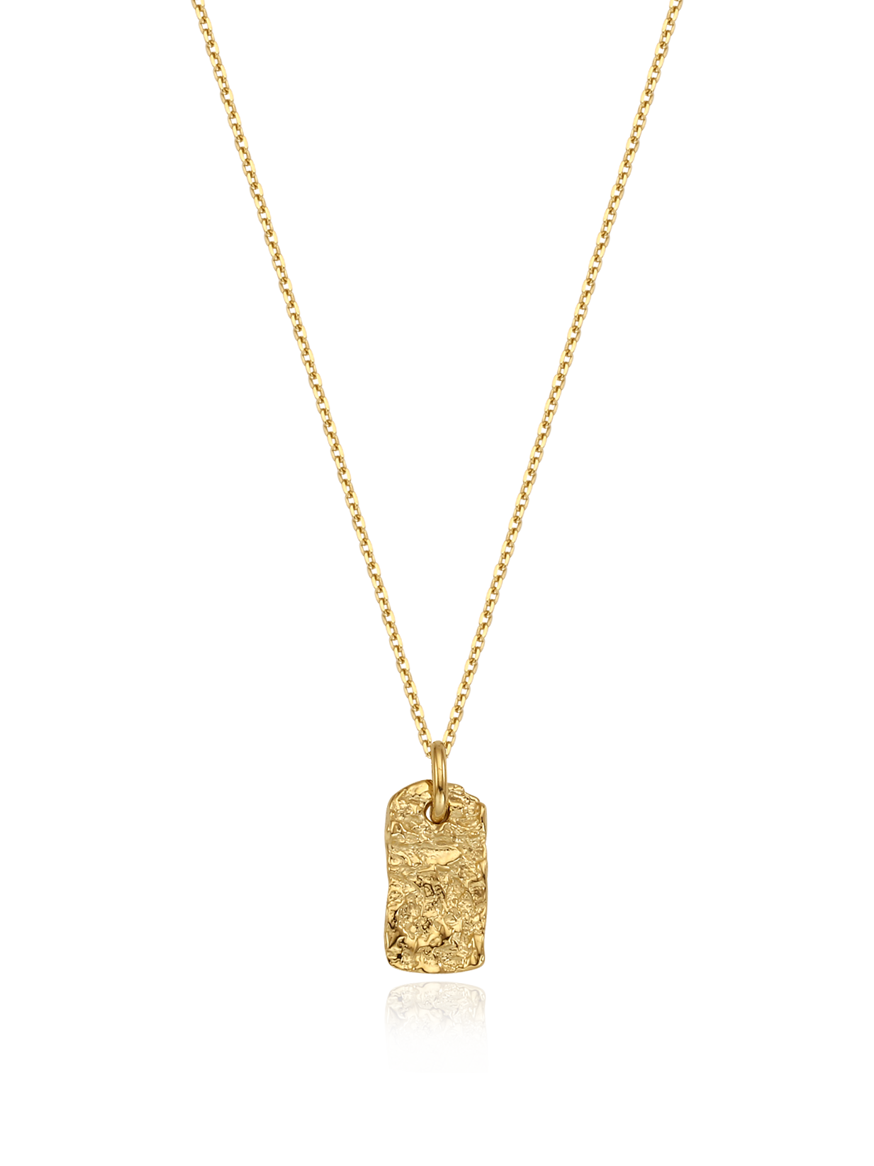 (14k) Twig Tag Necklace