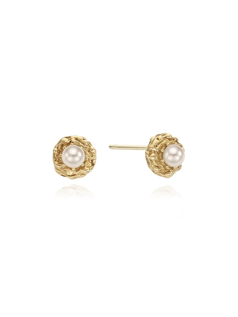 (14k) Sprout Studs (M) (pearl)