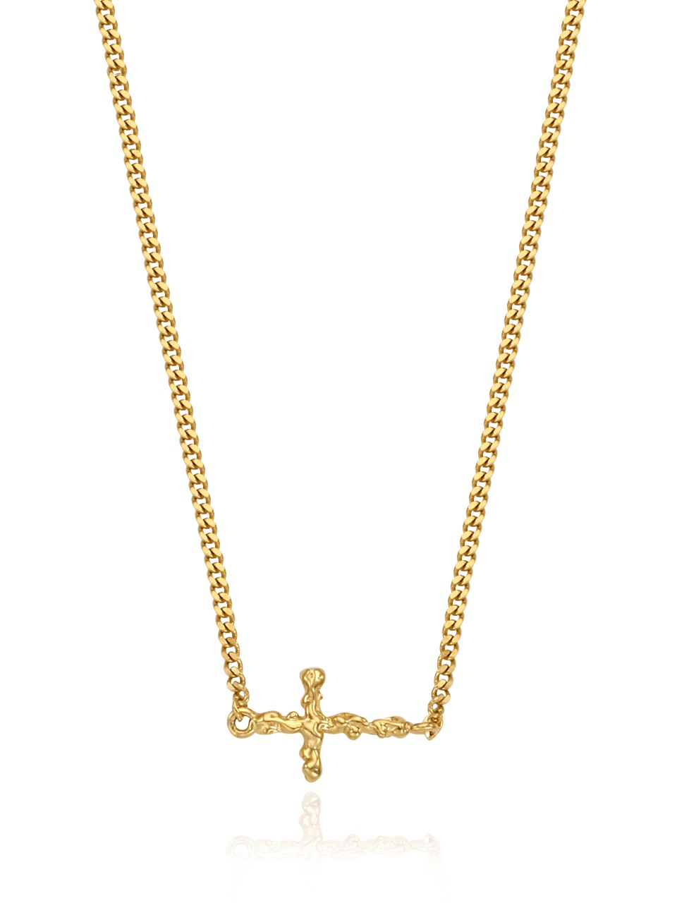 (14k) Twig Petit Cross Necklace
