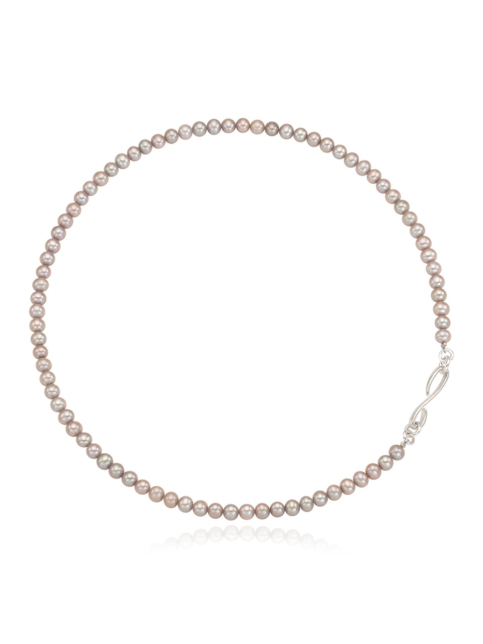 Classic Pearl Necklace (grey pearl)